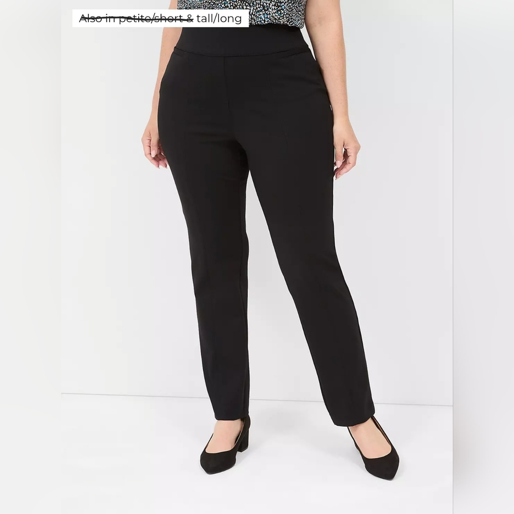Lane Bryant Women's plus size 22 Long Black pull on slacks